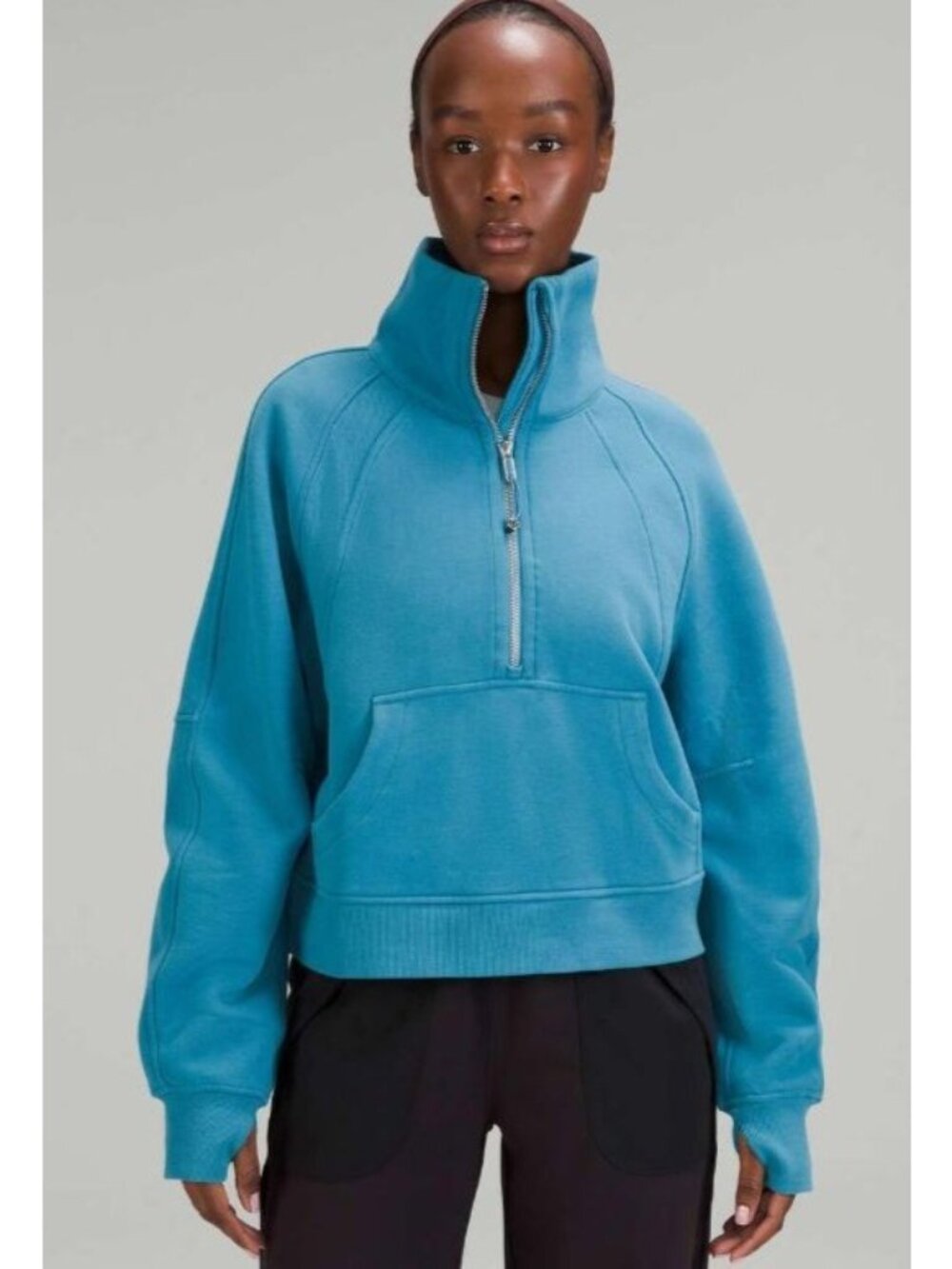 Lululemon Scuba Oversized Funnel Neck Half Zip Oceanic Blue M/L